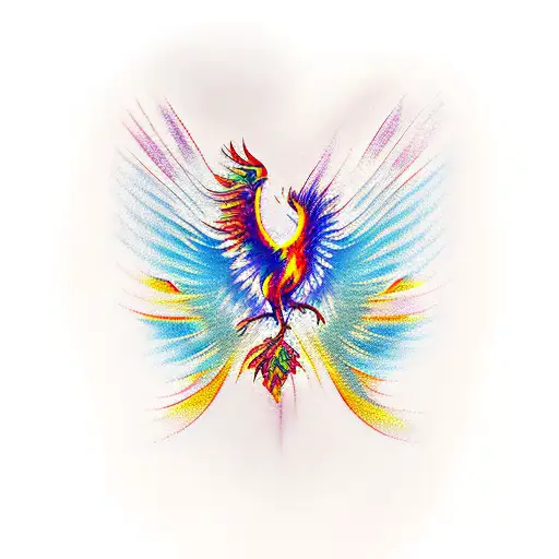 Phoenix Chest Tattoo Small