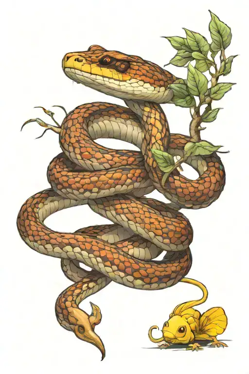 Snake Trying To Catch Mouse