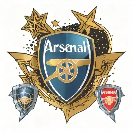 Arsenal Football Club Badge With Galaxy Filled With Stars