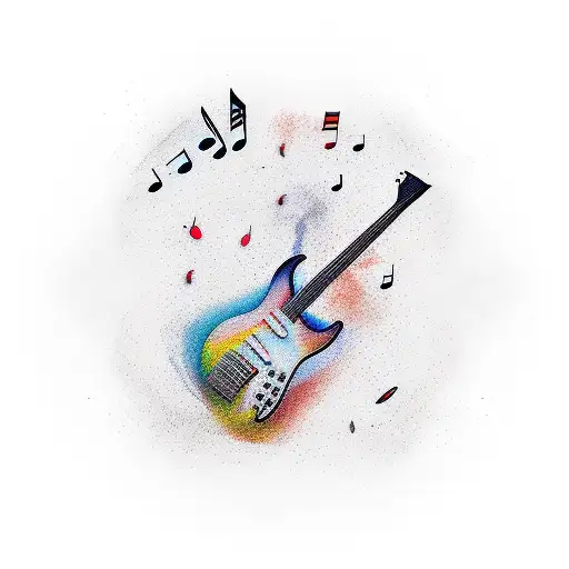 Musical Atmosphere Drumsticks Guitar