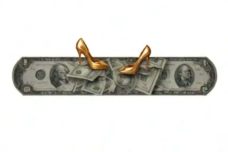 High Heels And Money Coming Out The Top
