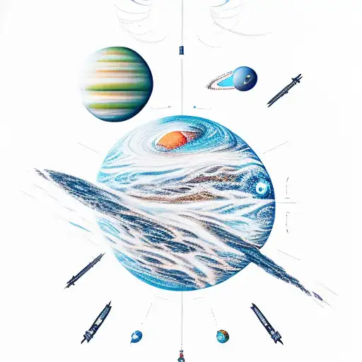 A Surreal Scene Of A Deep Space Exploration Journey With A Spiritual Twist