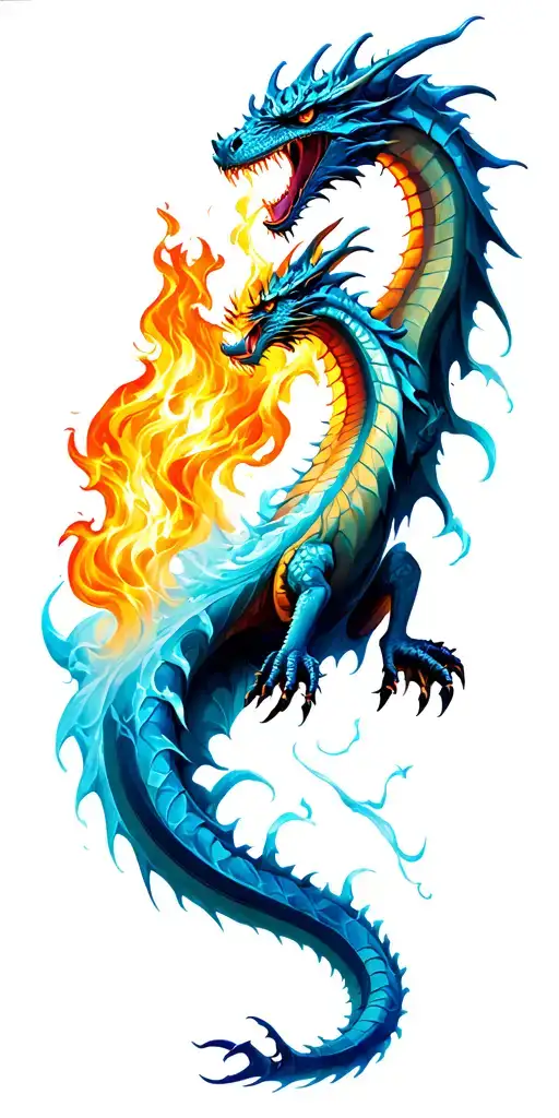 Ice And Fire Breathing Dragon