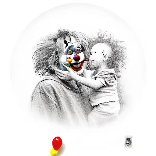 Hobo Clown With Daughter Clown
