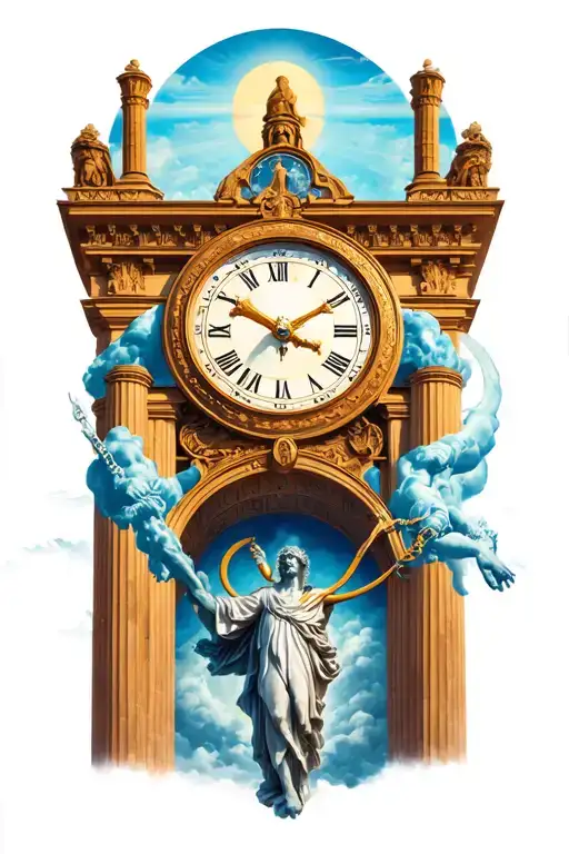 Chronos Time God Greek With Clock Tower
