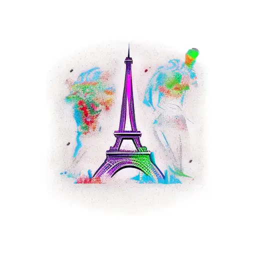 Woman Breast And Eiffel Tower