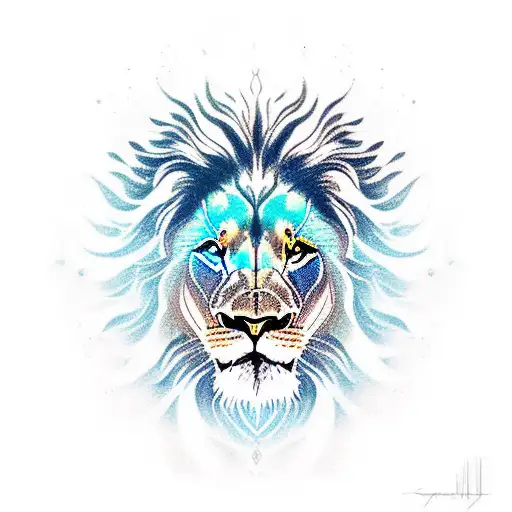 Lion Overlooking Galaxy