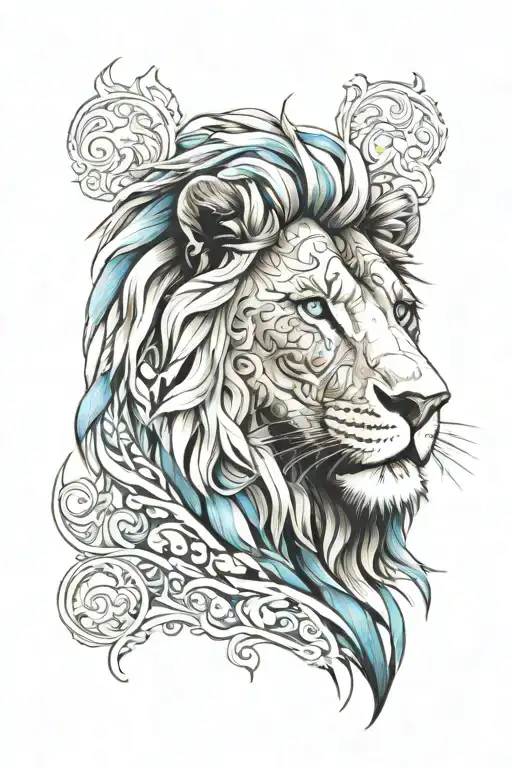 Lion With A Blue Eyes
