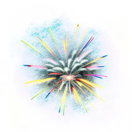 School Bus Flying Through Galaxy With Fireworks In Background