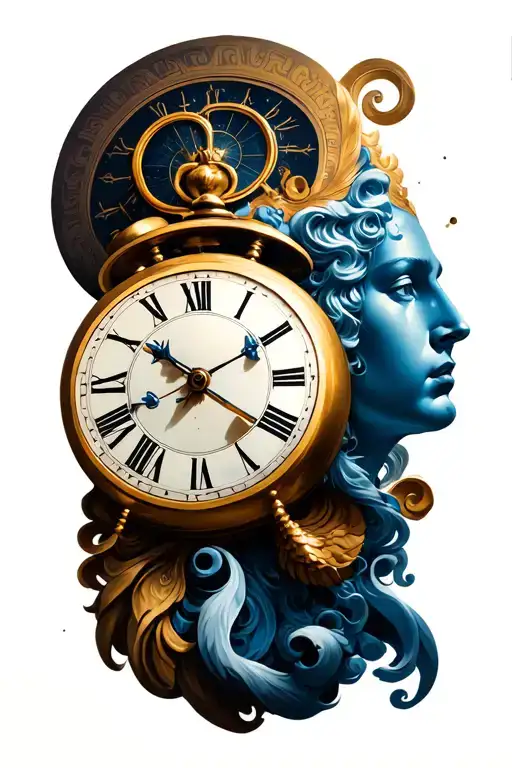Chronos Time God Greek With Clock