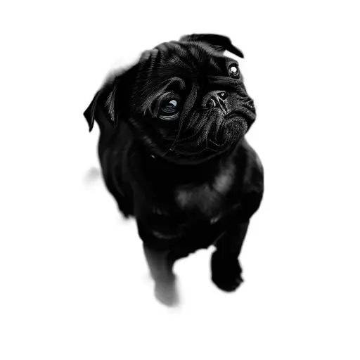 A Black Pug Dog