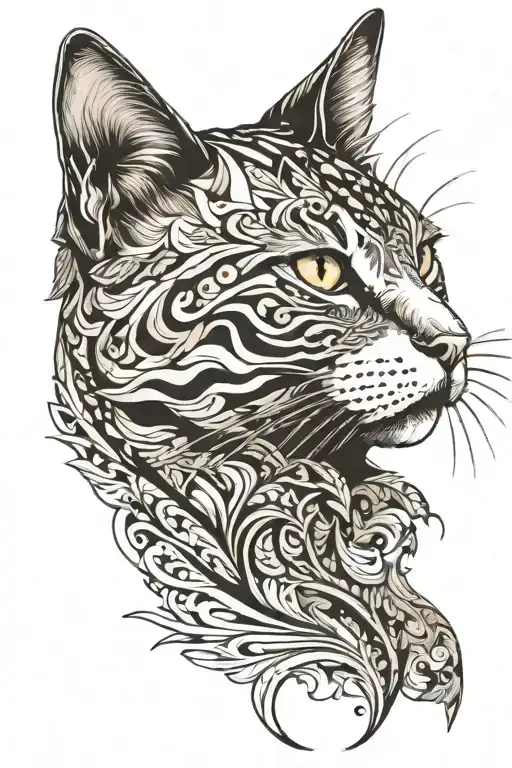 Cat Brown And Black Pattern Forming