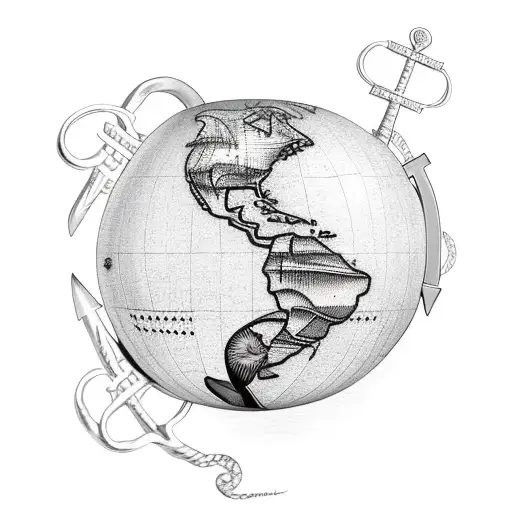 Globe With Eagle And Anchor