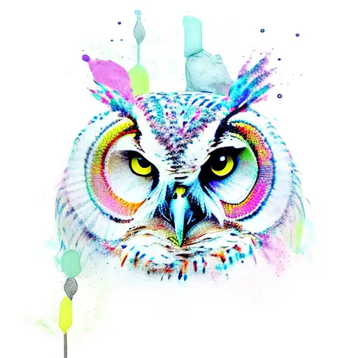 Full Body Owl With Water Colors