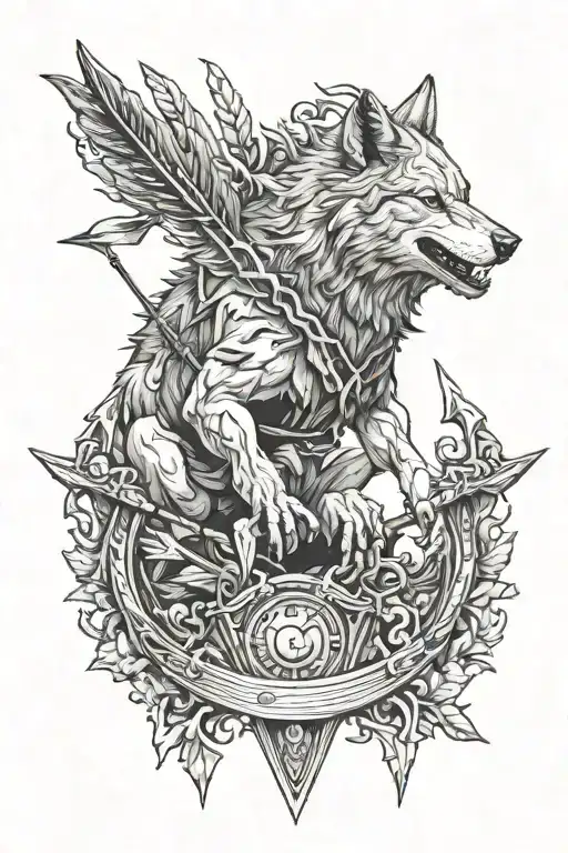 Bloody Headless Wolf Arrow Going