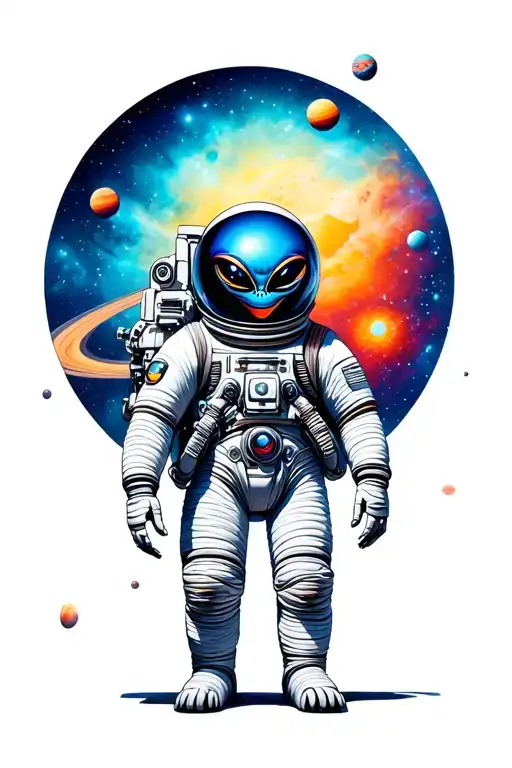 Space And Planets Alien Astronaut
