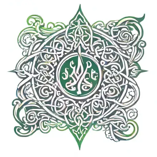 Celtic Anime Style Water Flames Stencil Art