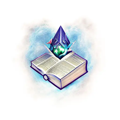 Fantasy Book Bursting With A Fantasy Work Within A Library