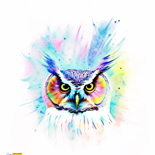 Owl With Water Colors