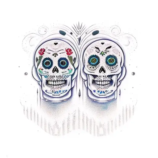 Day Of The Dead Couple That Transcends Into Outer Space