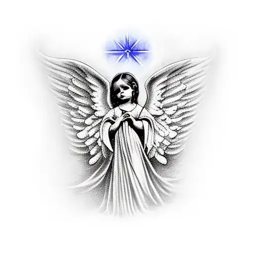 Gothic Cathedral Scene With Cherub Angels