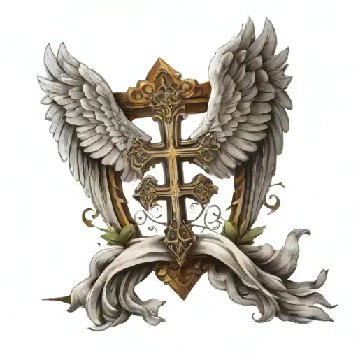 Angel Wings With A Cross Creaapy