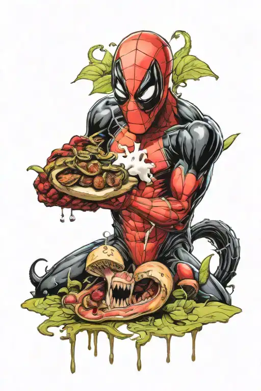 Venom And Deadpool Eating Shrooms