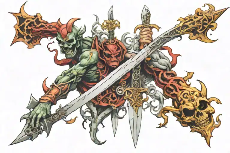 God Vs Devil Angil Vs Demon Sword