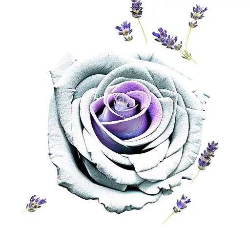Roses And Lavender Flowers And Love