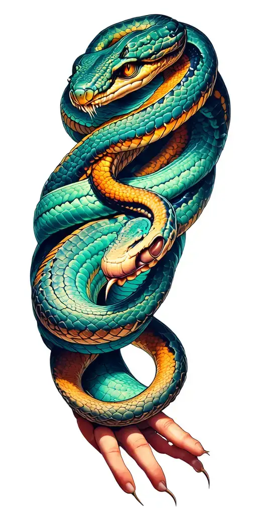 Mens Sleeve With Snake Wrapped