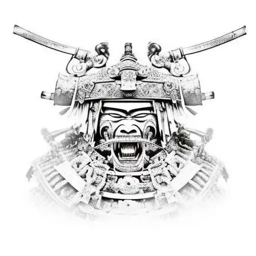 A Fusion Of A Samurai And A Roman Gladiator In Battle