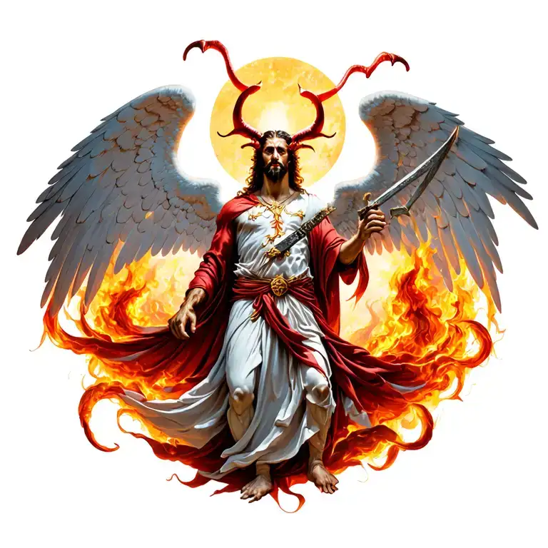 St Michael Archangel Slaying Satanas