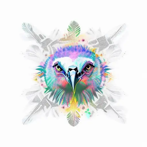 A Vulture Silhouette With Money Symbols Incorporated Into Its Feathers