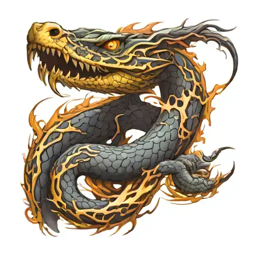 Abstract Lightning Creating A Snake Dragon