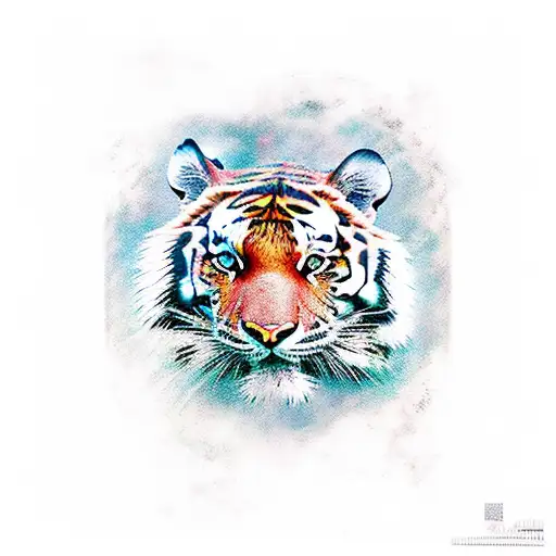Tiger Colored Paint Brush Style