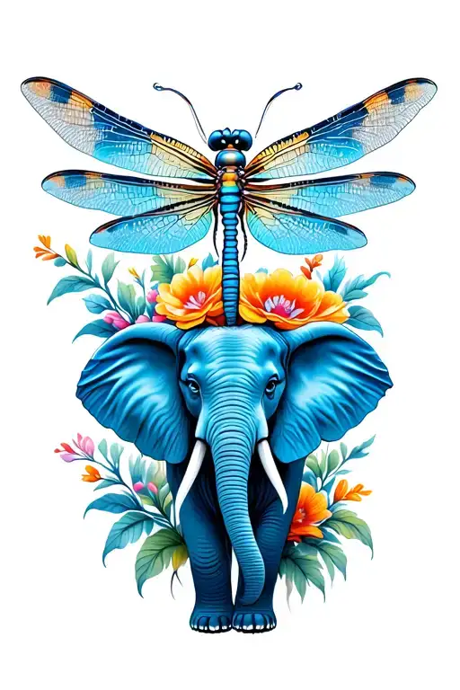 Blue Floral Elephant Dragonfly