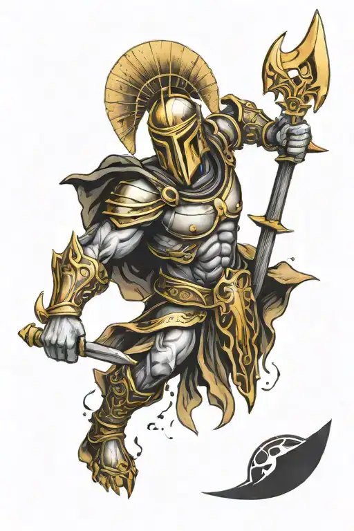 Black Color With Gold Trim Spartan