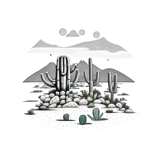 Rocky Mountains With A Saguaro Cactus In The Foreground With A River