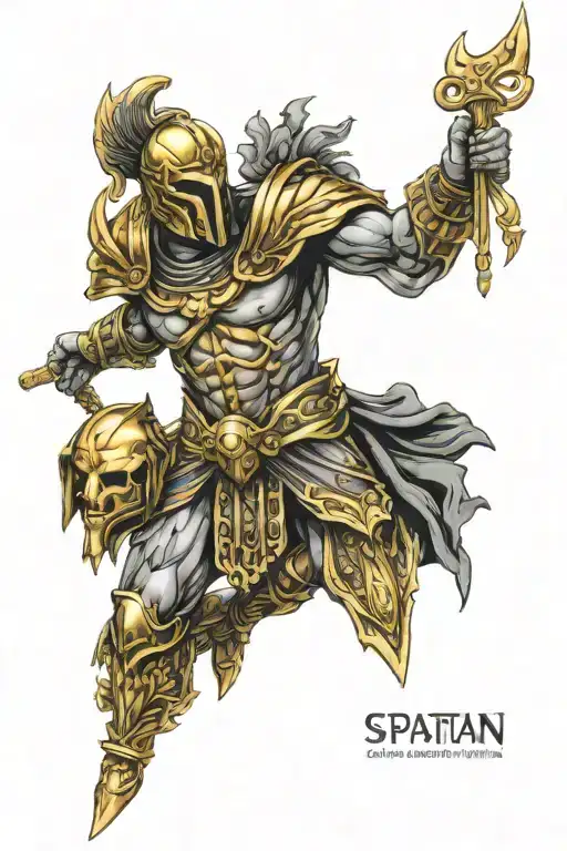 Black Color With Gold Trim Spartan