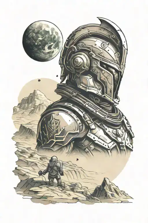 Spartan Looking At Alien Planet