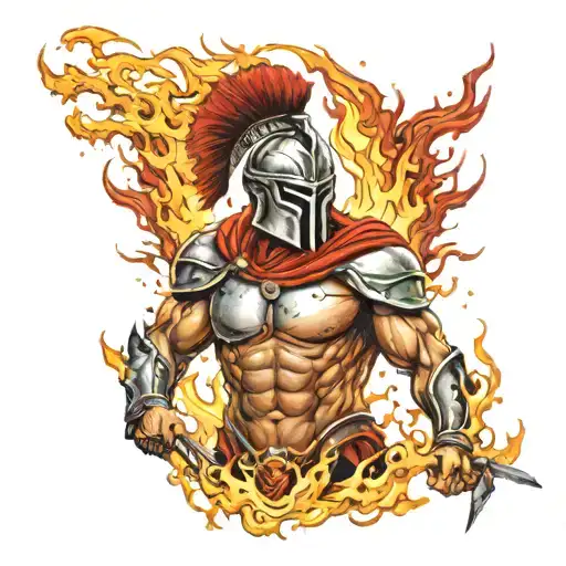 Spartan In Flames Coming