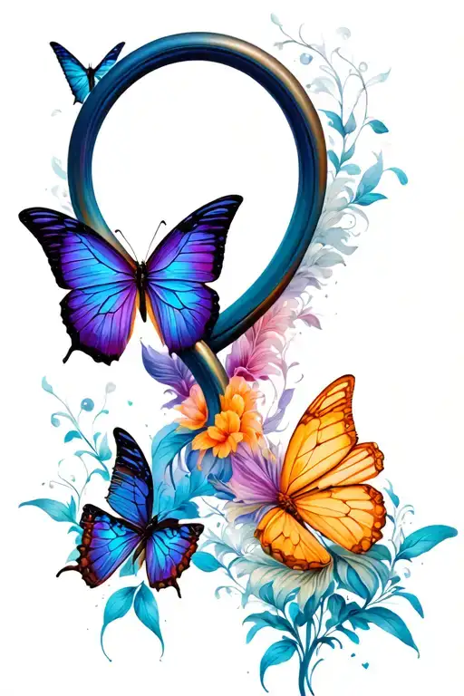 Infinity Symbol And Butterfly Emerging