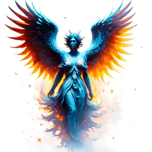 Angel Phoenix Rising From Ashes
