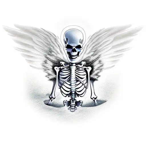 Angel Hugging Skeleton
