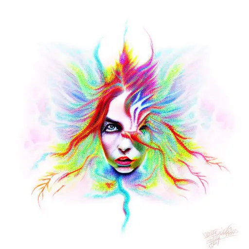 Girl Phoenix Tree Flames