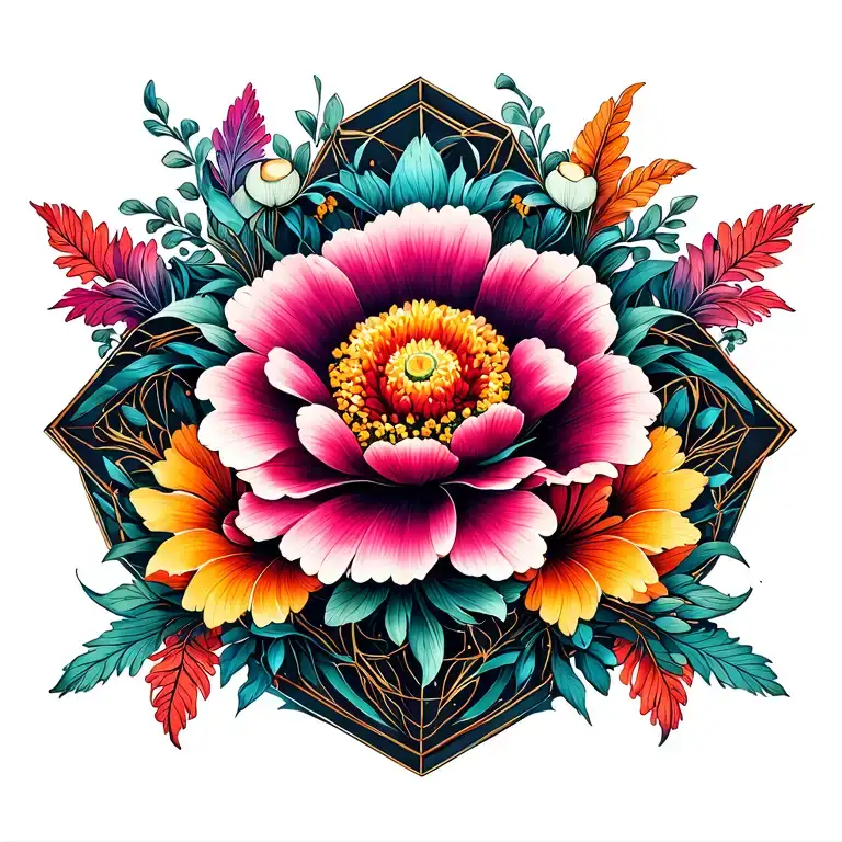 Floral Geometric Ornamental Flowers