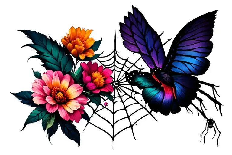 Flowers With A Angle Praying And A Spider Web Developer Coding