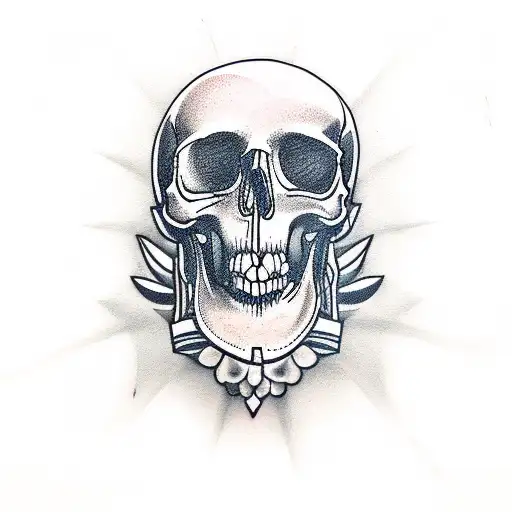 Tattoo Design Representing Overcoming Anxiety And Depression With A Skull Element