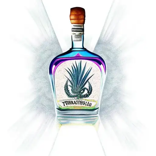 Tequila Bottle With Agave Design