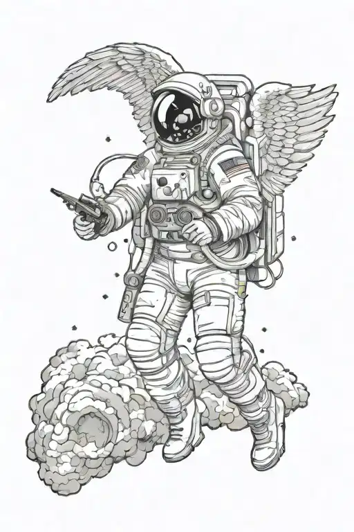 Astronaut With Angel Wings